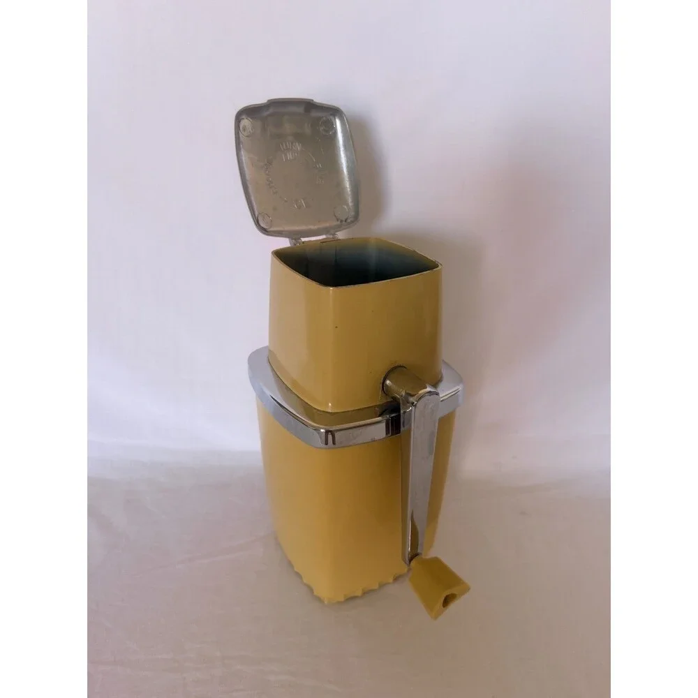 Vintage Mid Century Swing Away Retro Manual Ice Crusher - Mustard